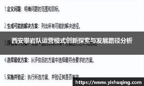 西安攀岩队运营模式创新探索与发展路径分析